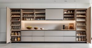 Kuchnia z ukrytą spiżarnią: funkcjonalna i sprytna aranżacja!
