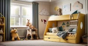 Łóżko pod oknem w pokoju dziecięcym: ustawić dla dobrego snu?